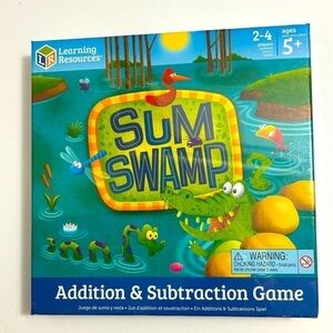 Sum Swamp Addition/Subtraction Board Game by Learning Resources Ages 5+ Complete